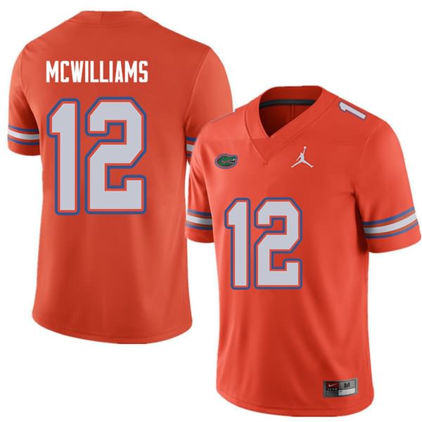 NCAA Florida Gators C.J. McWilliams Men's #12 Jordan Brand Orange Stitched Authentic College Football Jersey VGG6864KM